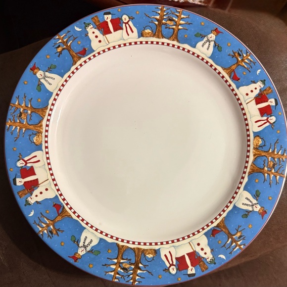 Debbie Mumm Snowman Dinner Plates Set of 2 Sakura - Picture 2 of 4